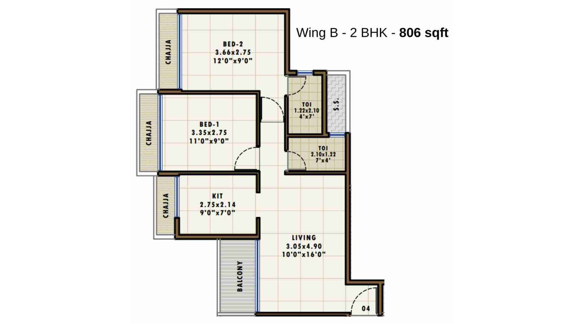 Fornax-Bhoomi-Icon-Floor-Plan-Wing-B-2-BHK-806-sqft (2)